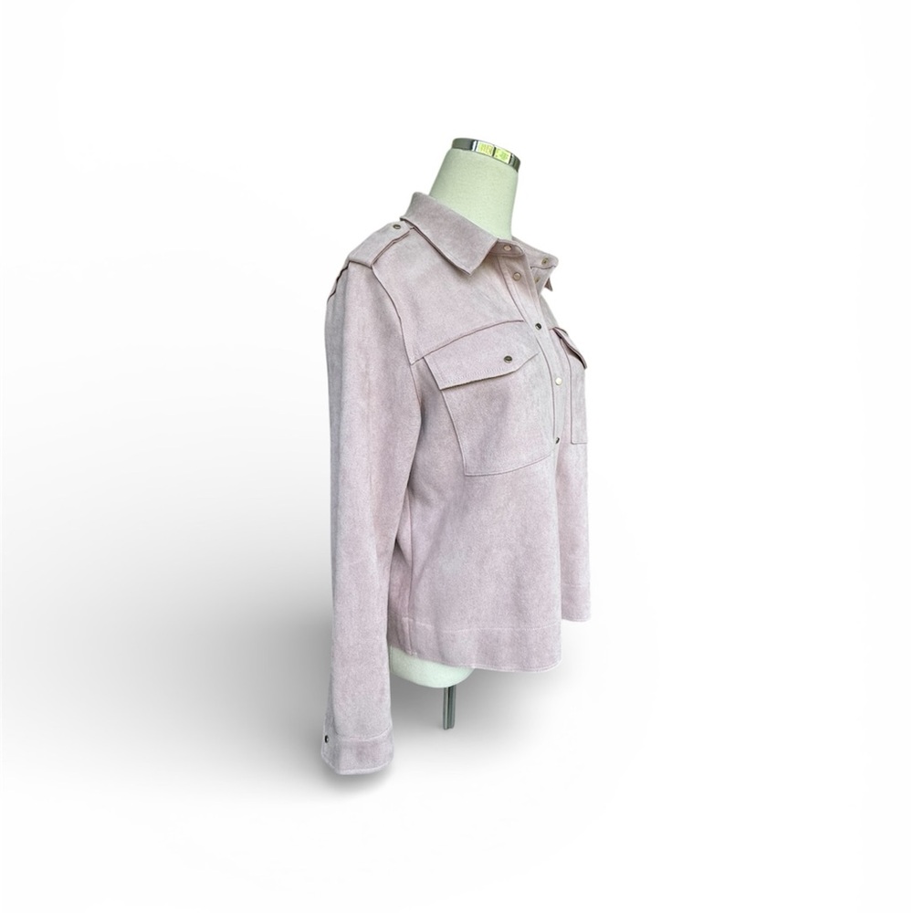 Tribal Jeans Blush Pink Velvety Utility Shirt Jacket, Snap Front- P/S - Picture 5 of 9